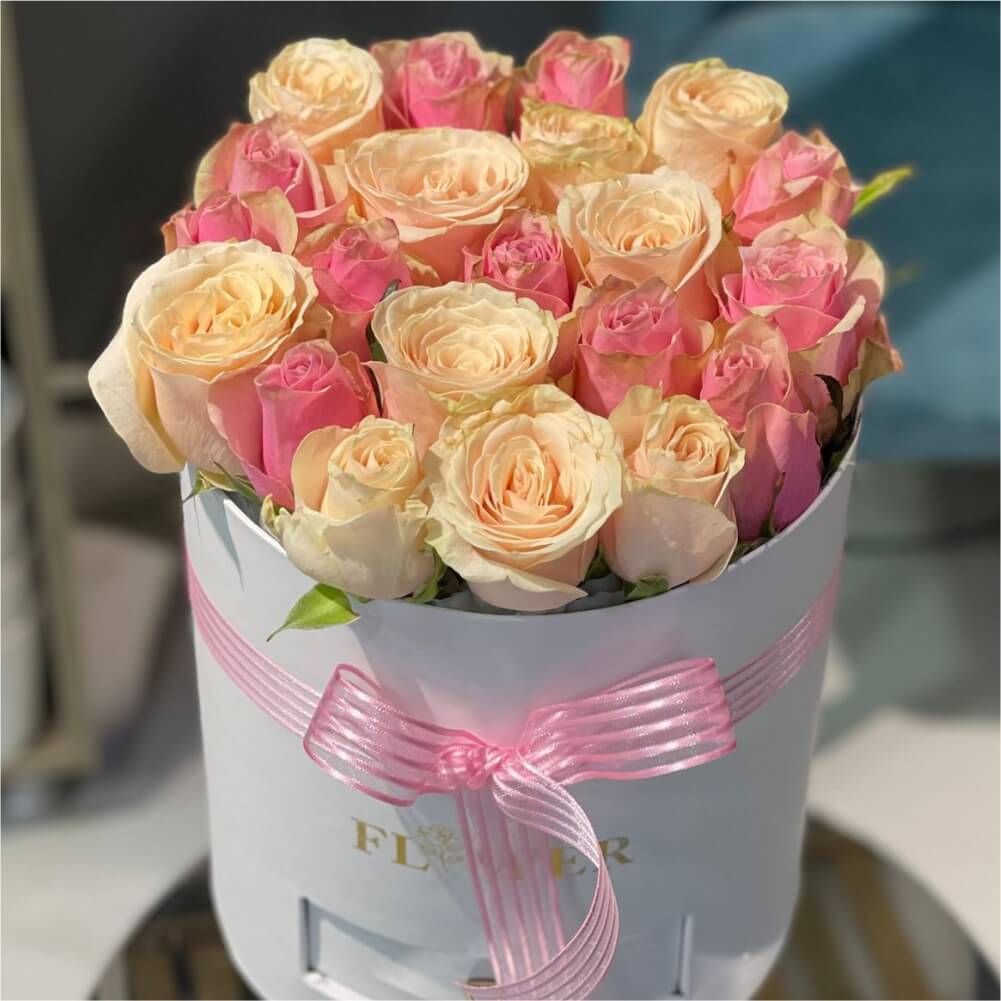 PEMBE-BEYAZ KUTU GÜL